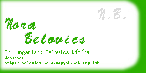 nora belovics business card